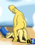 Fat Homer Simpson ass fucked his lusty wife Marge outdoors.