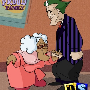 Horny old lady dominates and gonna whip young black dude.