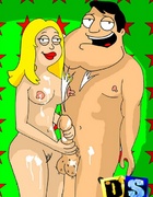 Cartoon dad Stan fucks his awesome blonde wife Francine while in private.