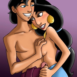 Slutty toon princess Jasmine likes Alladin banging her tight brown hol..