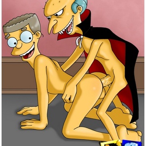 Sex hungry toon mom Marge Simpsons get her both holes fingered by Ned ..