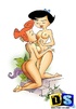 Nasty redhead mom Wilma Flintstone get double penetrated in her bed.