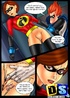 Lusty cartoon hero Elasti girl gets her pussy fingered and licked by the