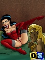 Older toon woman in red stockings gets - Picture 3