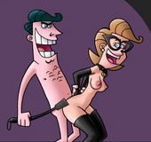 Collared perky tits cartoon wife get her ass whipped and pussy plowed.
