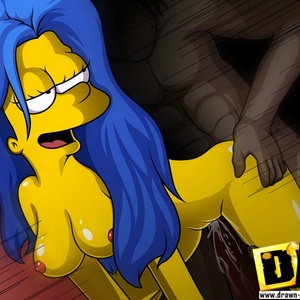 Toon lusty wife Marge Simpson gets her twat reemed out by huge black m.. picture