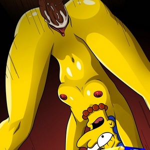 Simpson Black Porn - Toon lusty wife Marge Simpson gets her twat reemed out by huge black m..
