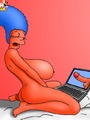 Cartoon Marge Simpson petting her pussy - Picture 1