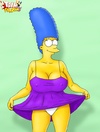 Toon xxx Marge in white panties dreaming about hot fuck with several cocks.