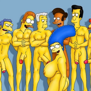 Toon wife Marge is going to serve 6 rockhard dicks. picture