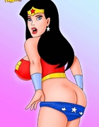 Busty wonder woman like sot undress herself to play some naughty games