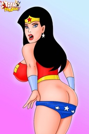 Cartoon hero Helen gets a dildo in her mouth and hard pecker in her tight pussy.