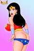 Busty wonder woman like sot undress herself to play some naughty games