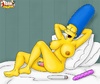 Marge Simpson and Judy Neutron inserting dildos in their twats as deep