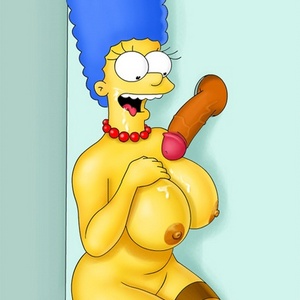 Big boobed Marge Simpson gets her tits cum covered through ...