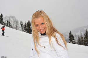 Blonde busty teen in a ski equipments de - Picture 5