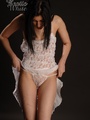Lovely brunette girl in a white lace - Picture 14