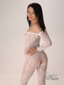 Hot brunette wearing a white lace - Picture 4