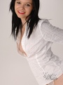 Sexy dark-haired girl in a white blouse - Picture 4