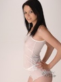 Nasty brunette chick in white vest and - Picture 2