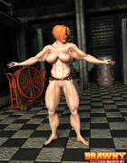 Stunning red head with unbelievable muscles shows off her gorgeous naked