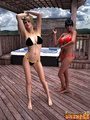 Two gorgeous shemales in bikini having - Picture 1
