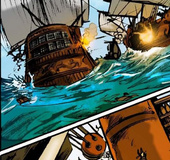 Wild toon pirate girl get high when capturing bad guys and preparing to