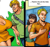 Innocent brunette gets a rough advice from a blond busty cheerleader