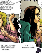 Cartoon college girls are jealous the round appetite forms of their class