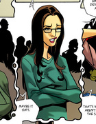 Cartoon college girls are jealous the round appetite forms of their class