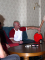 Bald horny dude begs hot blonde waitress - Picture 3