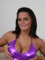 Lovely brunette teen in a purple suit - Picture 2