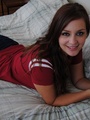 Busty teen in a cheerleader T-shirt - Picture 3