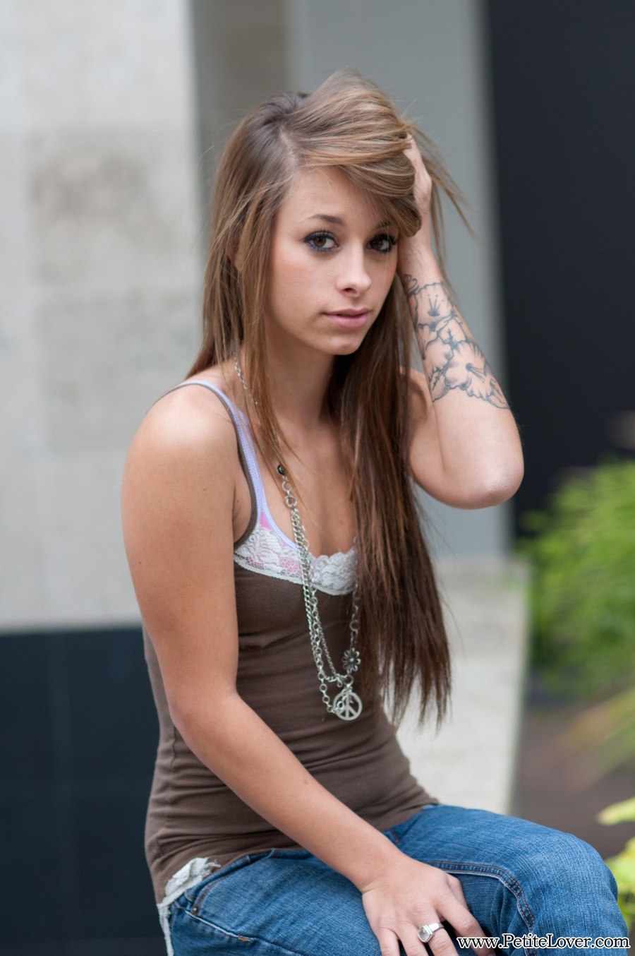 Petite long-haired teen in jeans and top sh - XXX Dessert - Picture 10