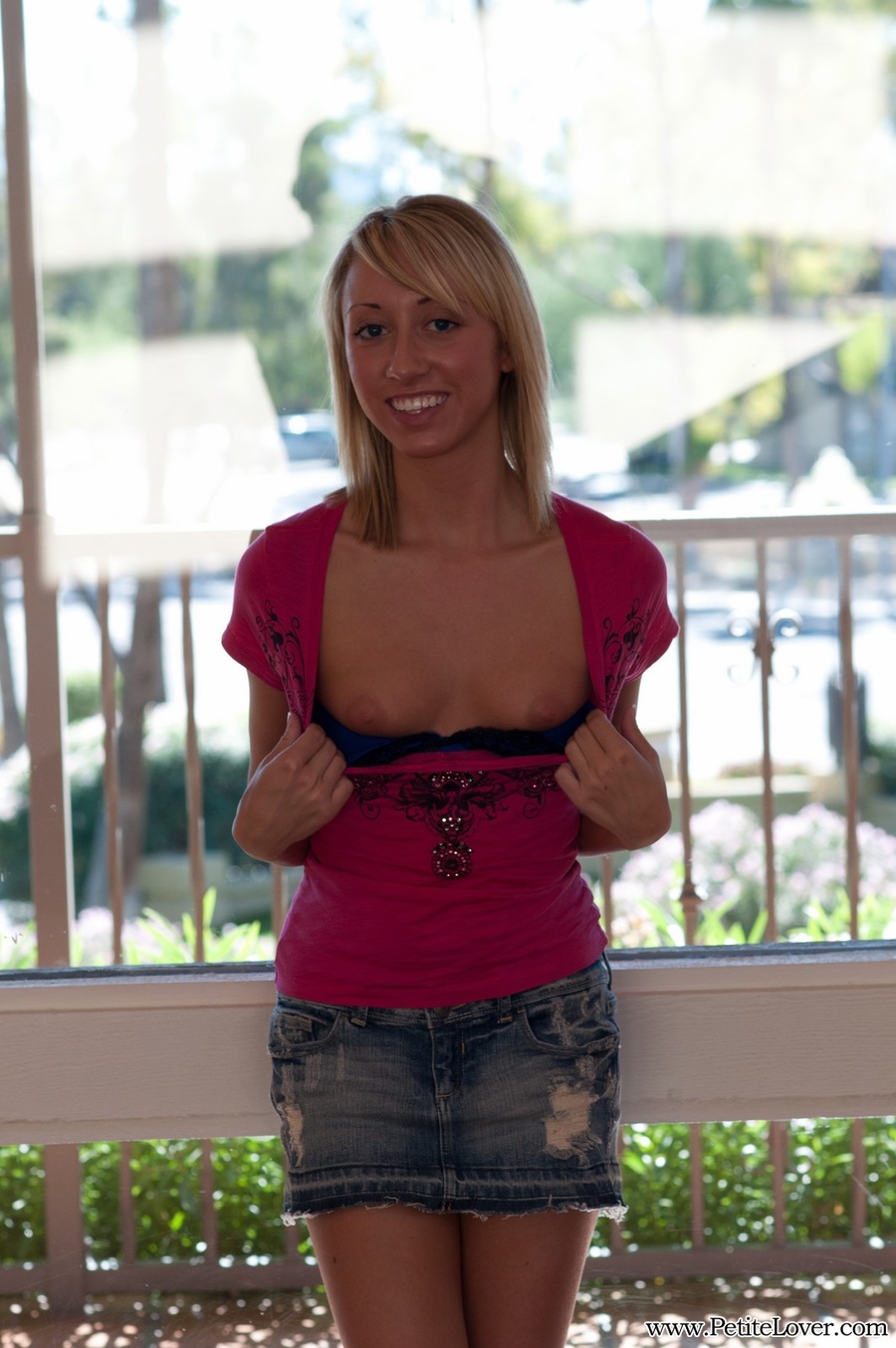 Lovely blonde teen in a punk T-shirt and je - XXX Dessert - Picture 10
