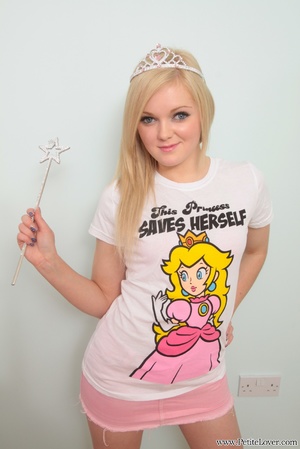 Petite blonde fairy in a white T-shirt t - XXX Dessert - Picture 1