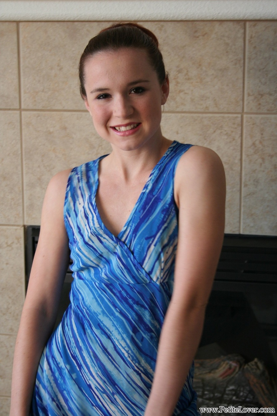 Red teen with hairy tat takes off her blue  - XXX Dessert - Picture 1