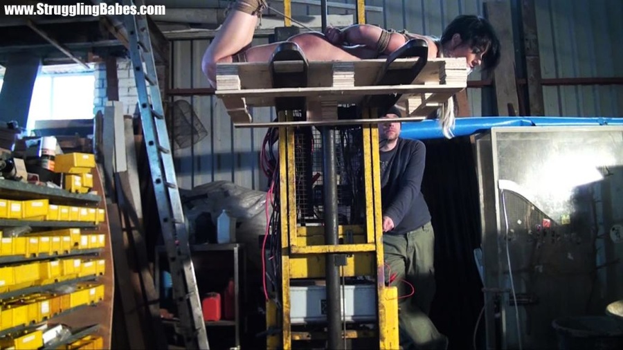Naked brunette gal gets gagballed and bound - XXX Dessert - Picture 15