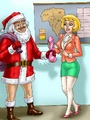 Lustful cartoon Santa comes to girls - Picture 1