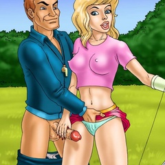 Dude pounding hard cool chick on the golf - Cartoon Sex - Picture 1