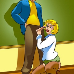 Dirty blonde teacher giving her best student - Cartoon Sex - Picture 2