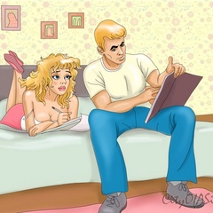 Hot blonde student blowing her class mate's - Cartoon Sex - Picture 1