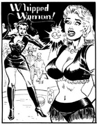 Stylish black and white porn bdsm comics of hot blonde mistress with a