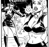 Stylish black and white porn bdsm comics of hot blonde mistress with a