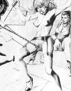 Very hot black and white drawings with dirty bdsm episodes