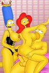 The Simpsons having cool threesome fucking in dirty porn toon