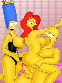 The Simpsons having cool threesome fucking in dirty - Picture 2