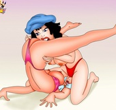 Nasty Leela and her friend sharing a thick cartoon cock in awesome porn