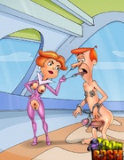Dirty red cartoon bitch fucking hard bound dude into ass with her huge