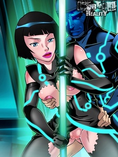 Bodacious futuristic toon girl with blue hair - Cartoon Sex - Picture 1